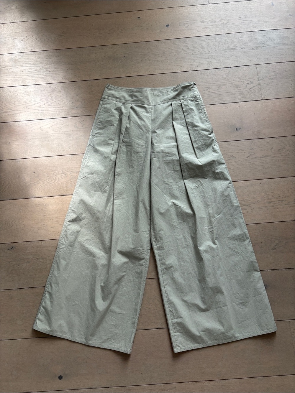 Cotton poplin flowy trouser pants